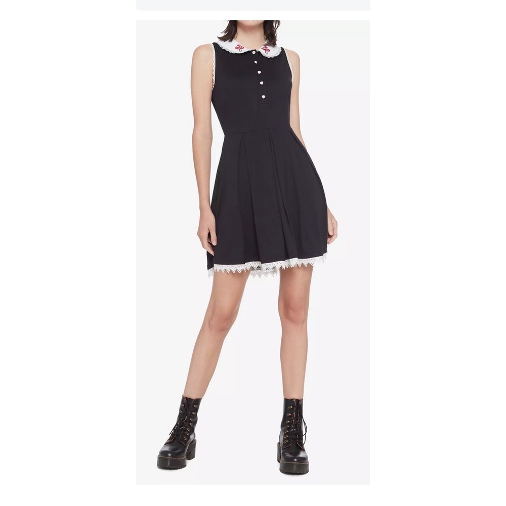 Hot Topic Gothagecore Whimsigoth Dark Coquette Cottagegoth Dress Black Lrg